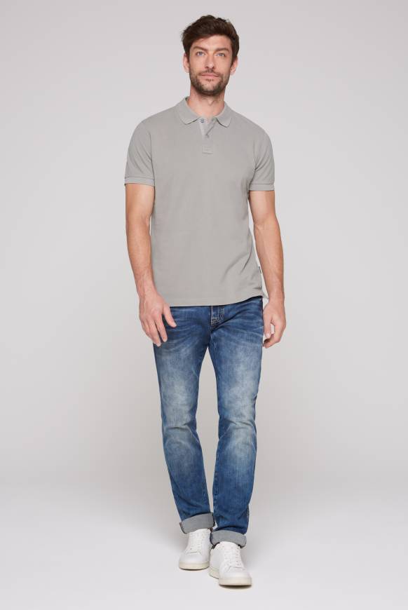 Soccx Basic Pikee-Polo mit Trikotkragen polo grey Verkauf