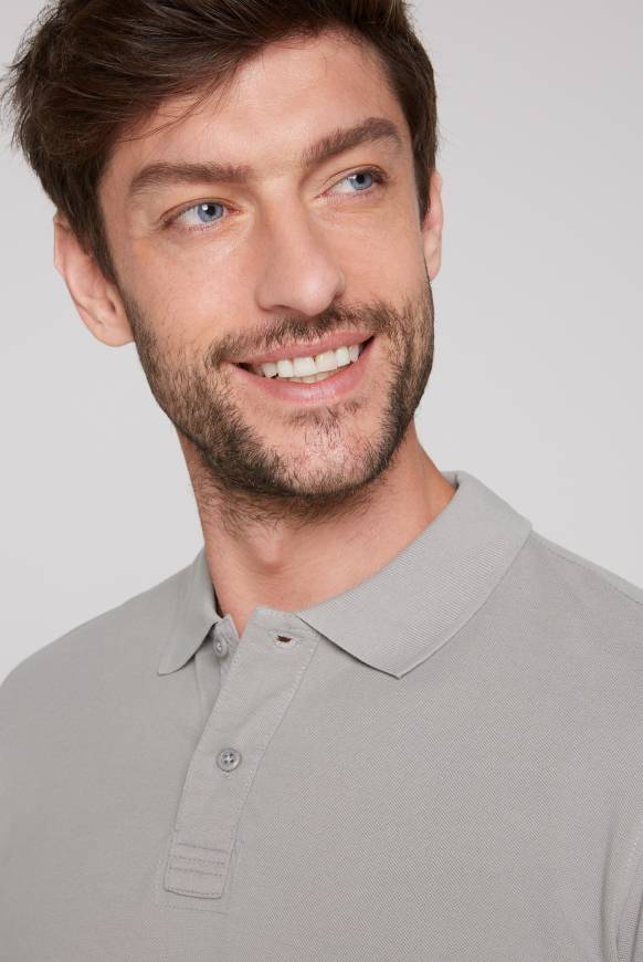 Soccx Basic Pikee-Polo mit Trikotkragen polo grey Verkauf