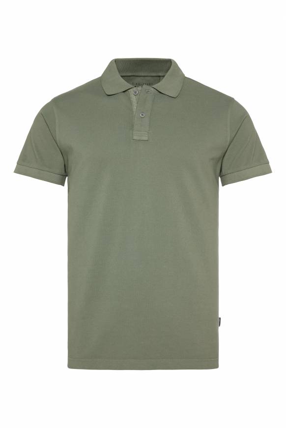 Soccx Basic Pikee-Polo mit Trikotkragen green olive im Angebot