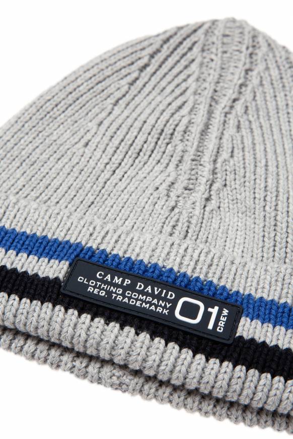 Soccx Rippstrickmütze mit Streifen-Design granite melange Blitzverkäufe