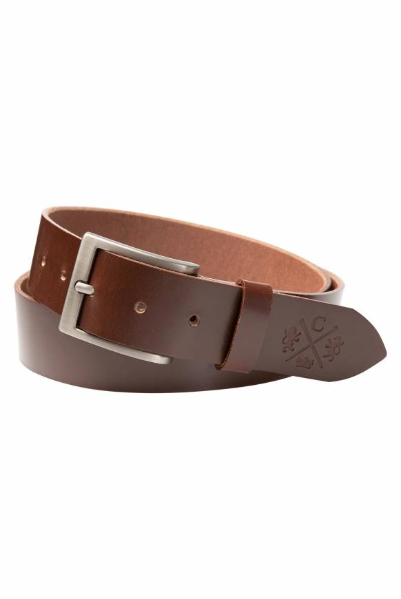 Soccx Ledergürtel mit matter Dornschließe brown im Angebot