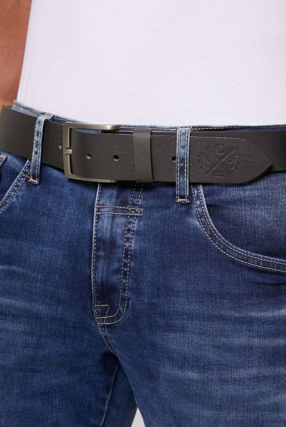 Soccx Ledergürtel mit matter Dornschließe black Günstiger Verkauf