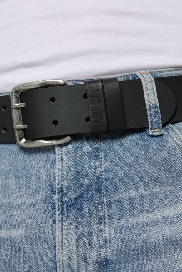 Soccx Ledergürtel mit Doppeldornschließe black Hotsell