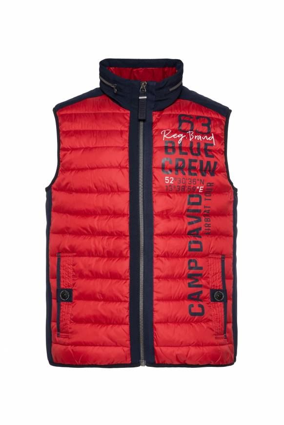 Soccx Leichte Steppweste mit Softshell-Details royal red 4XL Auslauf