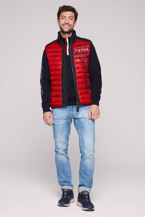 Soccx Leichte Steppweste mit Softshell-Details royal red 4XL Auslauf