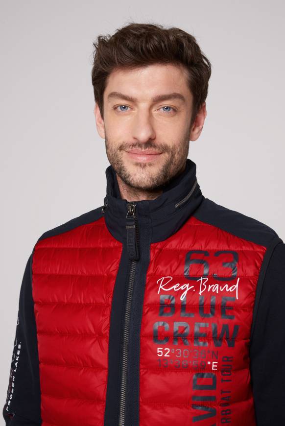 Soccx Leichte Steppweste mit Softshell-Details royal red 4XL Auslauf