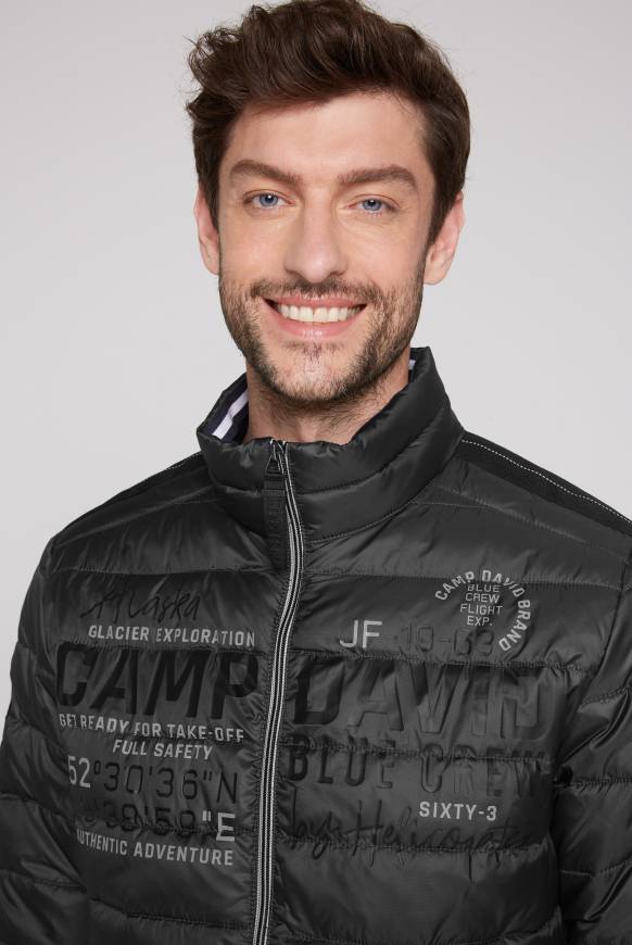 Soccx Leichte Steppjacke mit Logo Prints und Tapes dark anthra 4XL Verkauf
