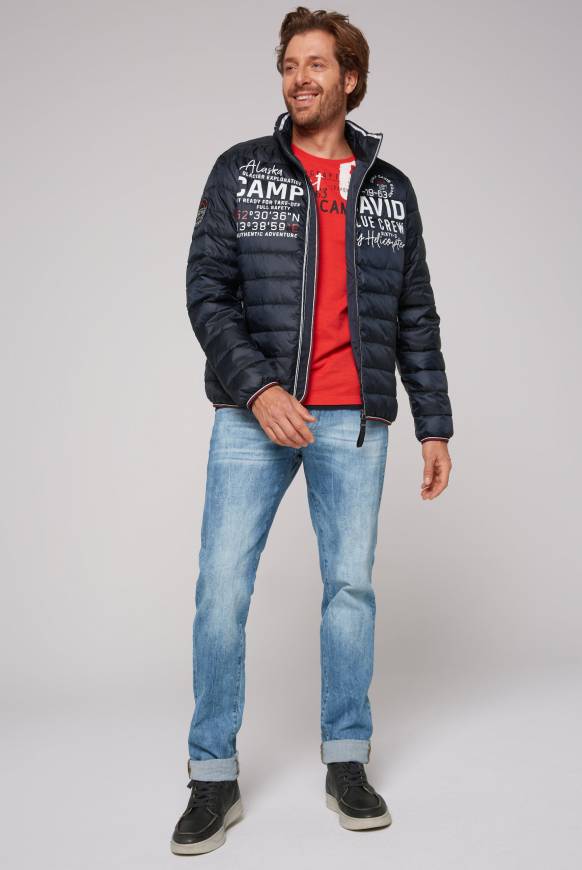 Soccx Leichte Steppjacke mit Logo Prints und Tapes blue navy 4XL Angebote
