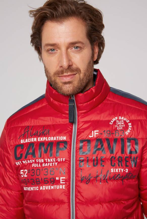 Soccx Leichte Steppjacke mit Logo Prints und Tapes royal red Hotsell