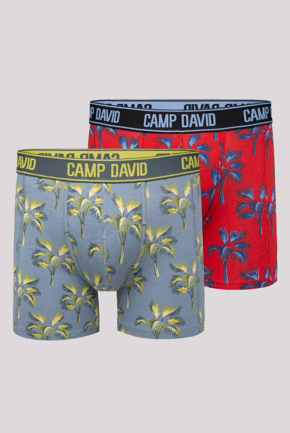 Soccx Boxershorts mit All Over Print, 2er-Pack surf grey / red