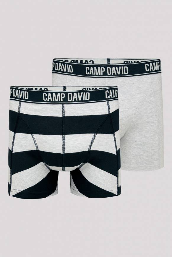 Soccx Boxershorts mit Logo-Bund, 2er-Pack greymel.uni/greymel.navy str Angebote