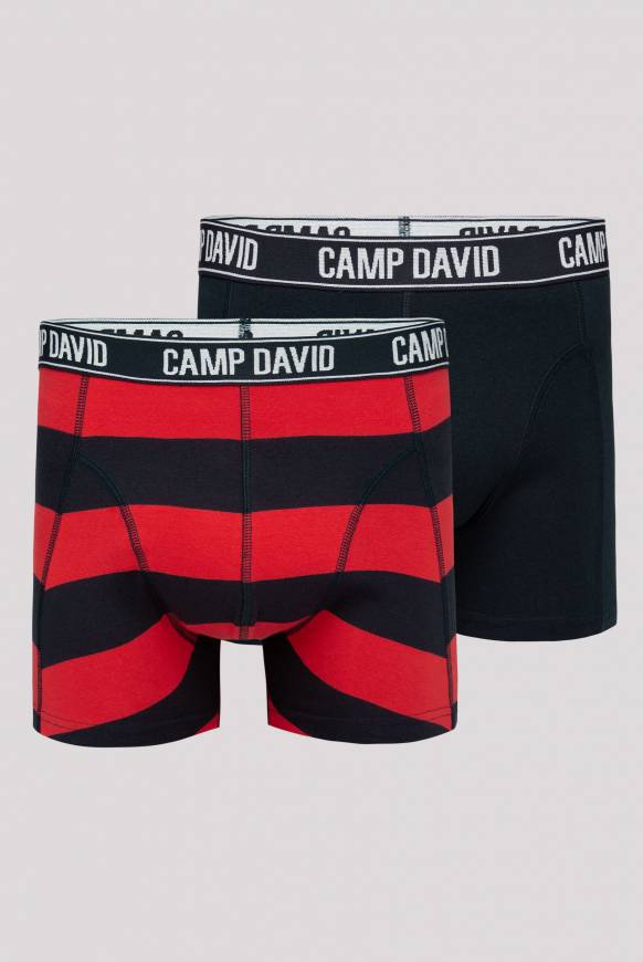 Soccx Boxershorts mit Logo-Bund, 2er-Pack navy uni / navy red stripes Hotsell