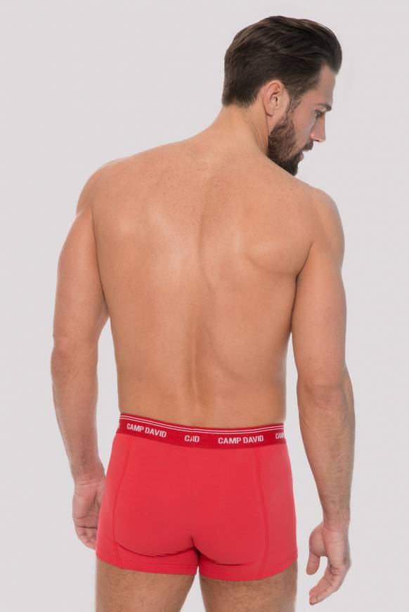 Soccx Boxershorts mit Logo-Bund lobster red im Angebot