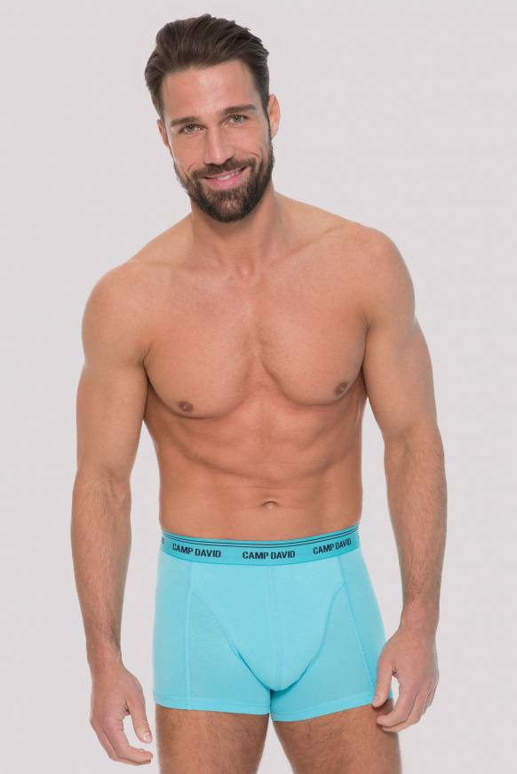 Soccx Boxershorts mit Logo-Bund aqua