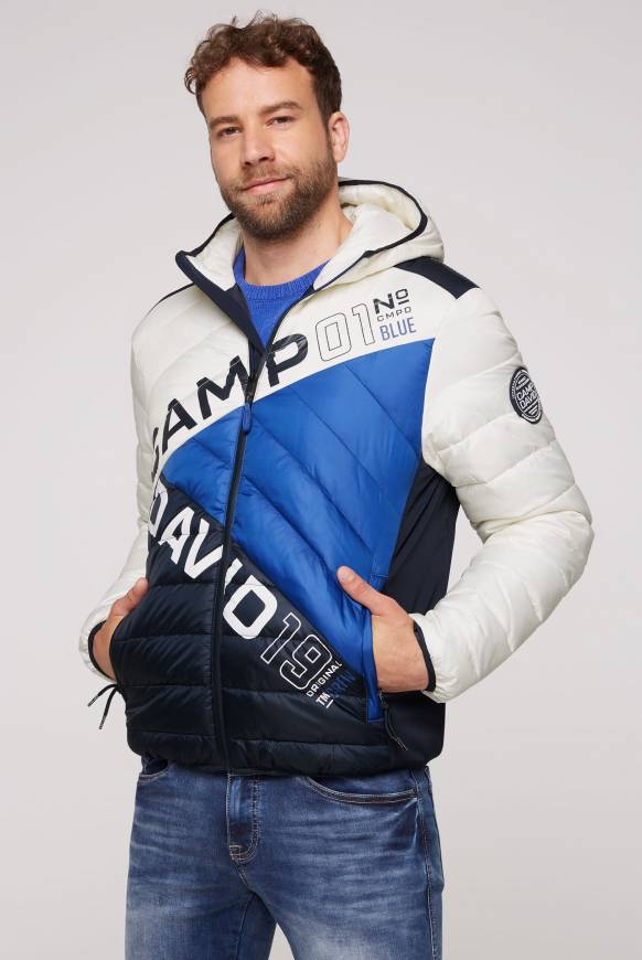 Soccx Steppjacke mit Colour-Blocking und Rücken-Print kitt