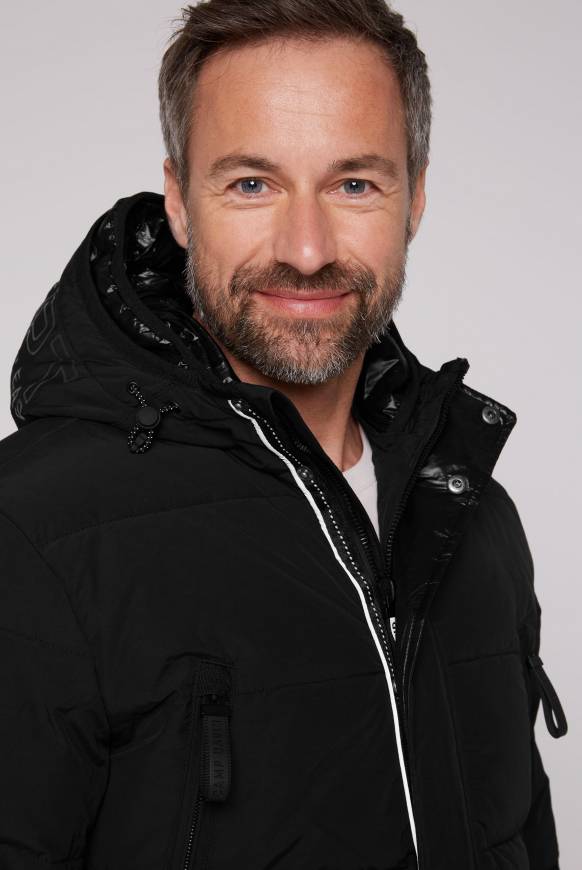 Soccx Stepp-Parka mit Kapuzen-Layering black Meist gekauft