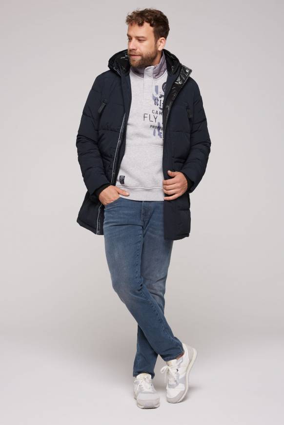Soccx Stepp-Parka mit Kapuzen-Layering blue navy Blitzverkäufe