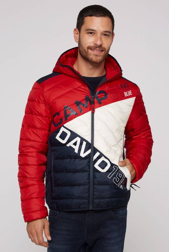 Soccx Steppjacke mit Colour-Blocking und Rücken-Print flight red