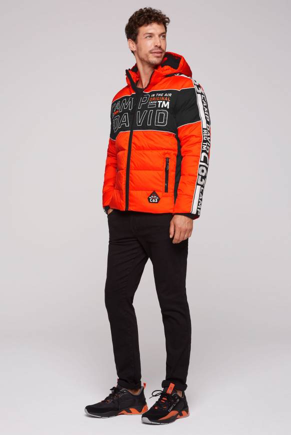 Soccx Winterjacke mit Colour-Blocking und Logo-Design signal orange Schlussverkauf