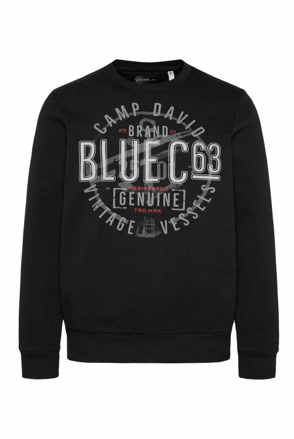 Soccx Sweatshirt mit rundem Label Print black Große Rabatte