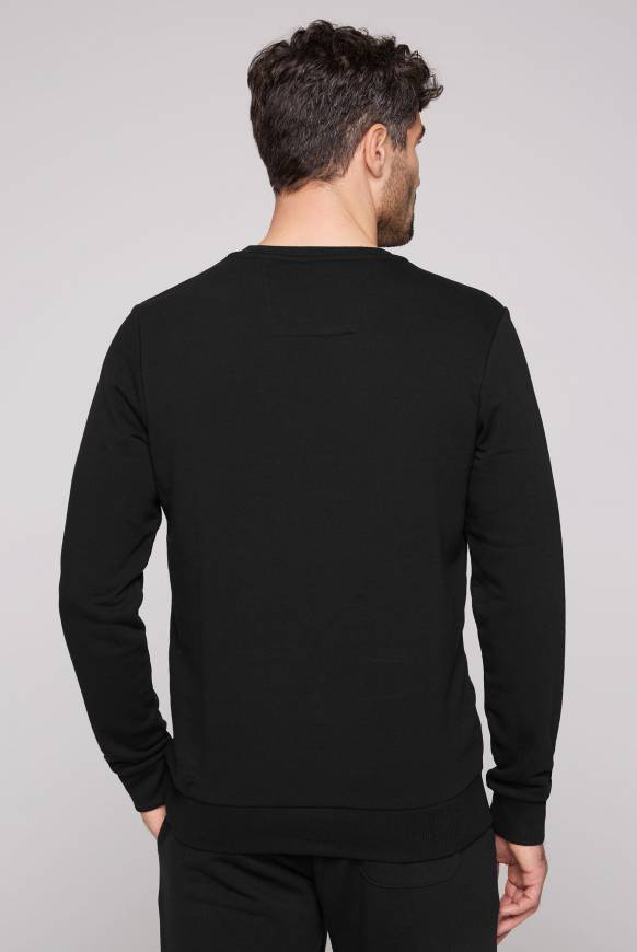Soccx Sweatshirt mit rundem Label Print black Große Rabatte