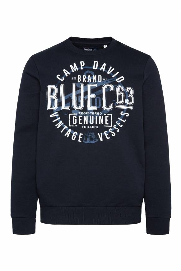 Soccx Sweatshirt mit rundem Label Print blue navy Online