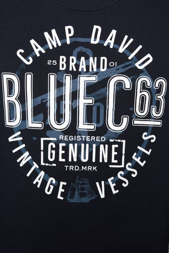 Soccx Sweatshirt mit rundem Label Print blue navy Online