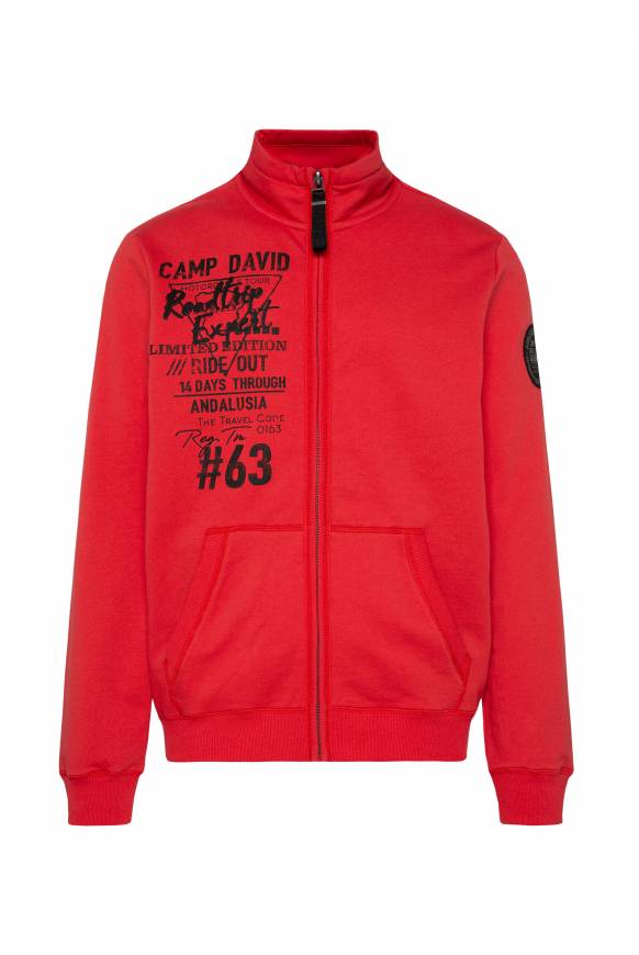Soccx Sweatjacke mit Print und Stickereien red orange M Outlet