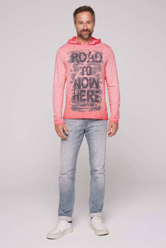 Soccx Langarmshirt mit Kapuze und Vintage Print sunrise Günstiger Verkauf