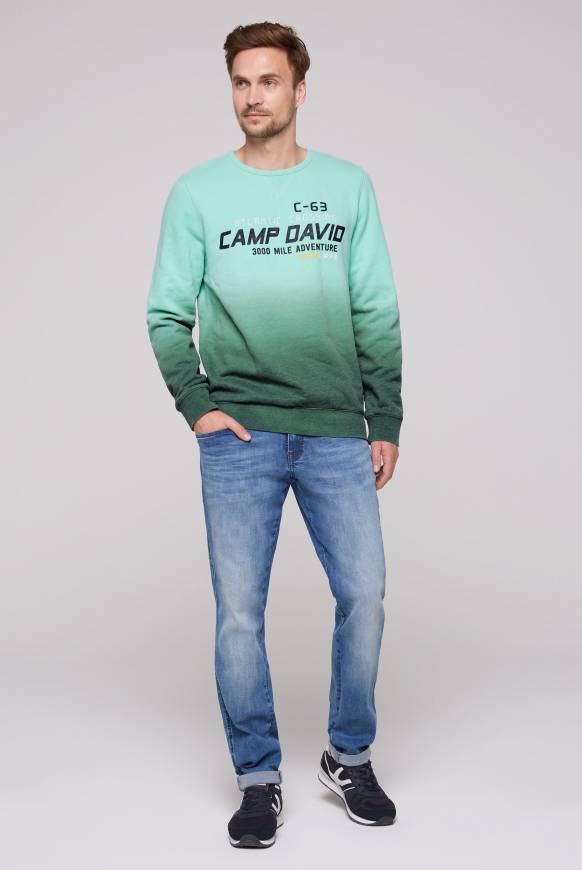 Soccx Sweatshirt Dip Dye mit Puff-Print flash aqua Online