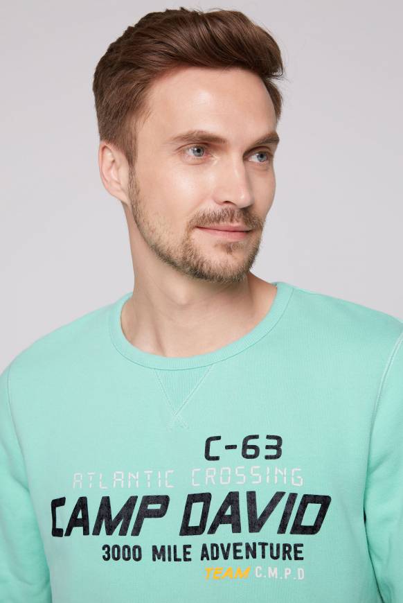 Soccx Sweatshirt Dip Dye mit Puff-Print flash aqua Online