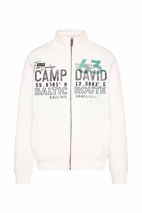 Soccx Sweatjacke mit Logo Print und Stickereien ivory Auslauf