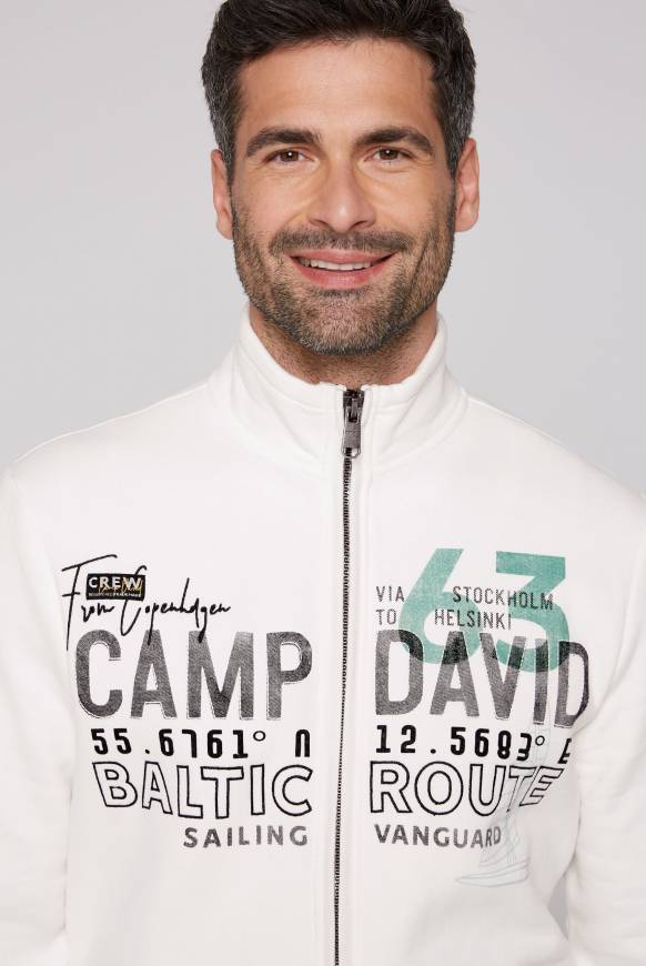 Soccx Sweatjacke mit Logo Print und Stickereien ivory Auslauf