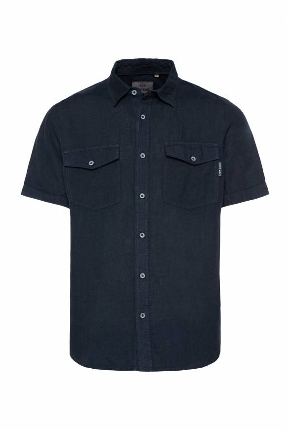 Soccx Leinenhemd mit Klappentaschen blue navy Günstiger Verkauf