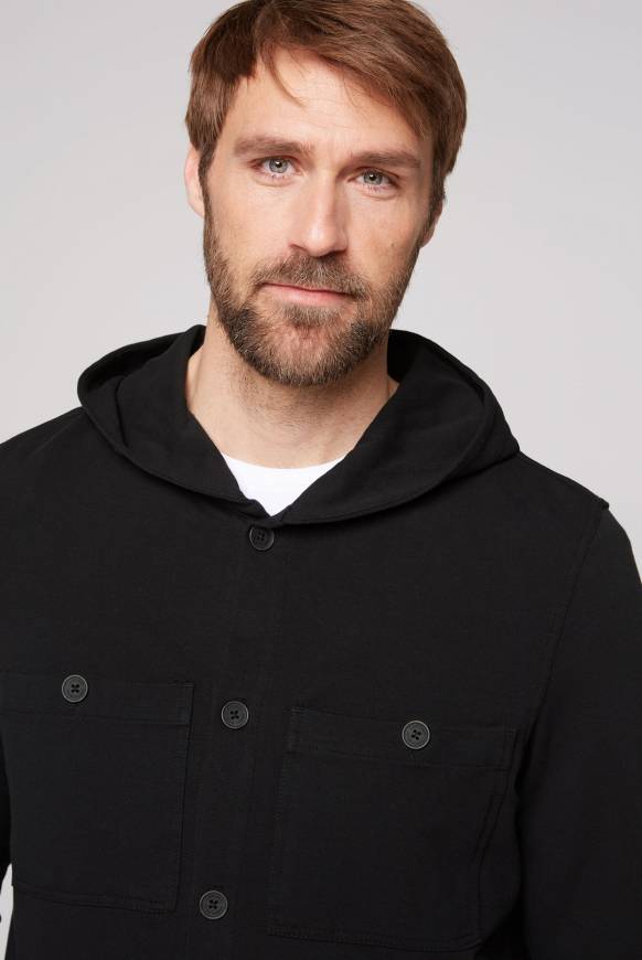 Soccx Overshirt mit Kapuze und Brusttaschen black Auslauf