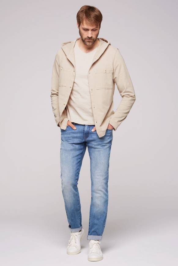 Soccx Overshirt mit Kapuze und Brusttaschen cappuccino Verkauf