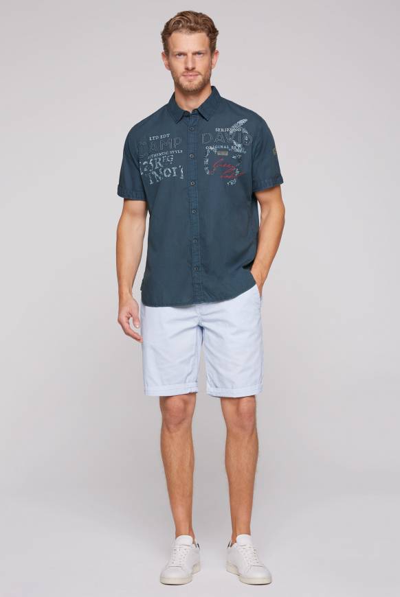 Soccx Leichtes Kurzarmhemd mit Label-Applikationen lazy blue Angebote