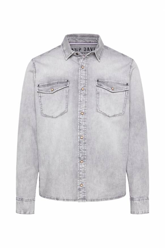Soccx Hemd aus Denim Regular Fit light grey bleached Günstiger Verkauf