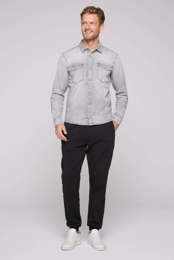 Soccx Hemd aus Denim Regular Fit light grey bleached Günstiger Verkauf