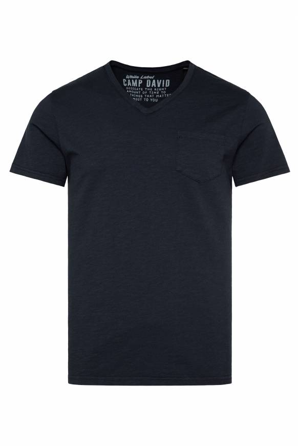 Soccx T-Shirt V-Neck mit Brusttasche blue navy Verkauf