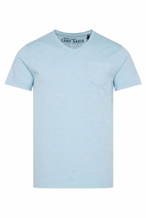 Soccx T-Shirt V-Neck mit Brusttasche summer blue Angebote
