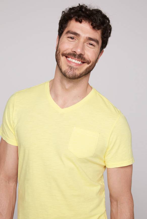 Soccx T-Shirt V-Neck mit Brusttasche sun Hotsell