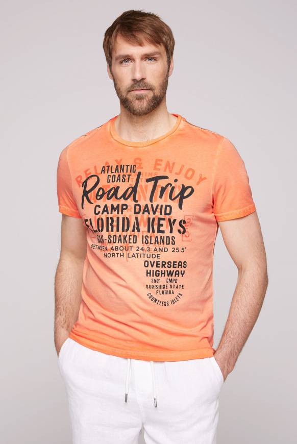 Soccx T-Shirt mit Puff-Print sunshine orange S