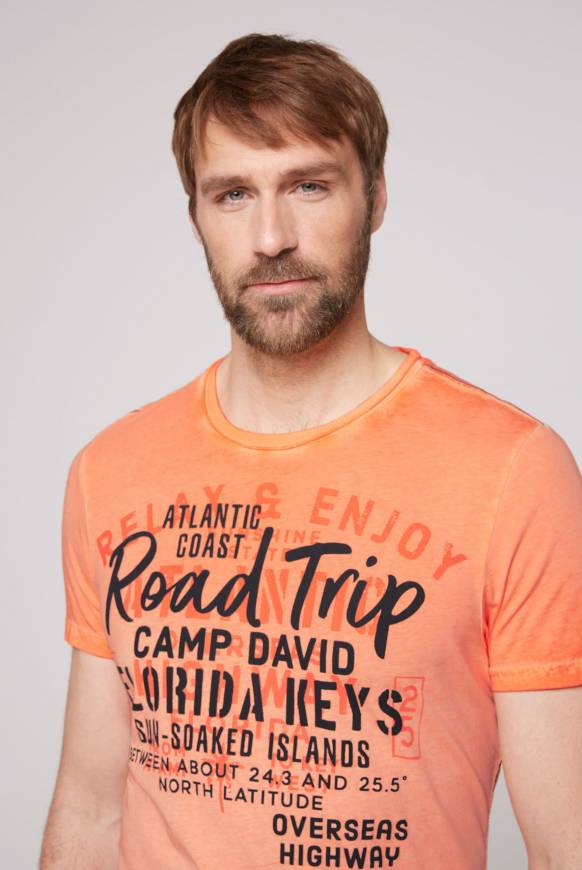 Soccx T-Shirt mit Puff-Print sunshine orange S Schlussverkauf