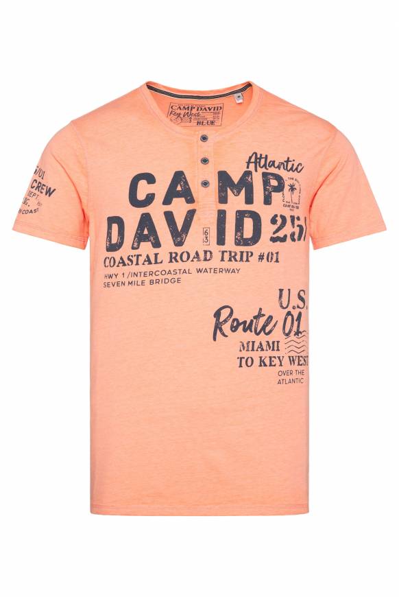 Soccx Henley-Shirt mit Logo Prints sunshine orange Günstiger Verkauf