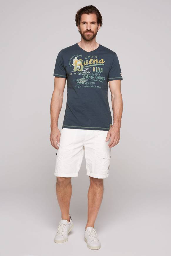 Soccx V-Shirt mit Used-Optik lazy blue Fabrikverkauf