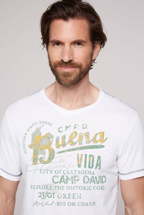 Soccx V-Shirt mit Used-Optik opticwhite Meist gekauft