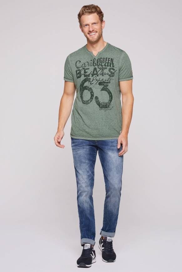 Soccx Streifenshirt mit Vintage Print green beat Outlet