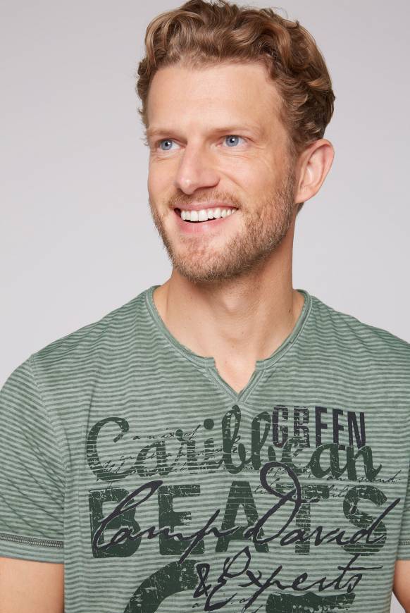 Soccx Streifenshirt mit Vintage Print green beat Outlet