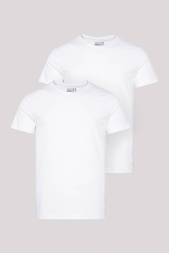 Soccx Basic T-Shirt mit Rundhalsausschnitt, Doppelpack optic white / optic white Hotsell
